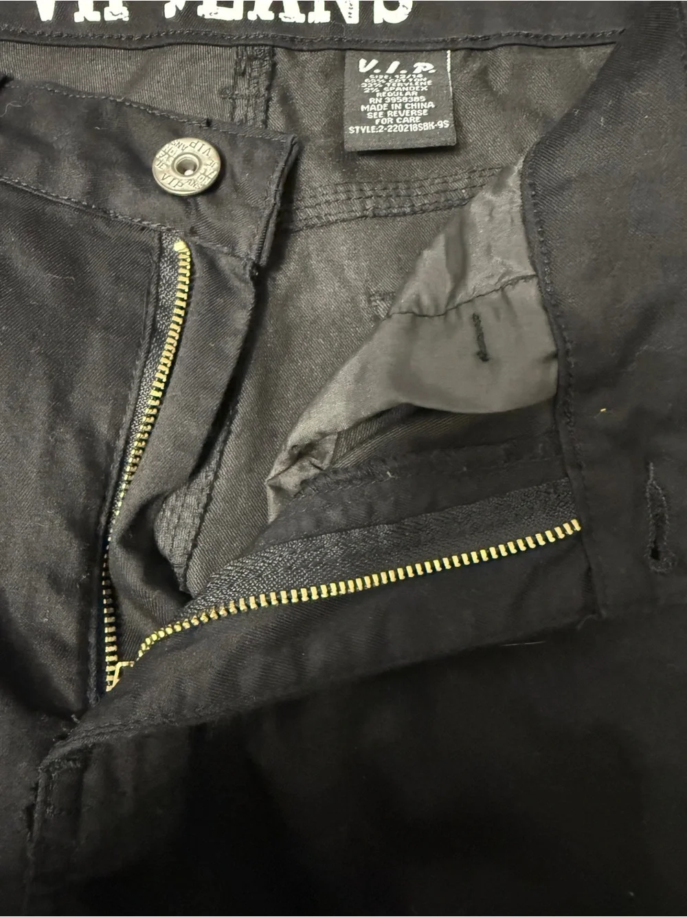 VIP Black Cargo Pants with D-Ring Utility Details